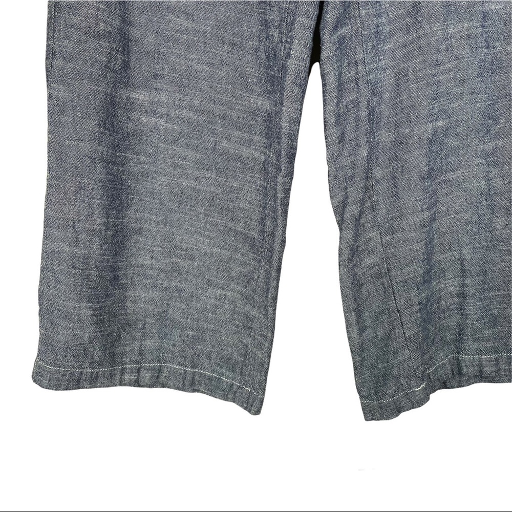 Max Studio Blue Wide Leg Linen Pants - Picture 9 of 9